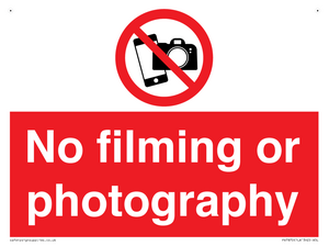 No filming or photography